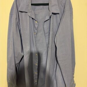 Van Heusen Light Blue Plaid Button Down Shirt 3XLT